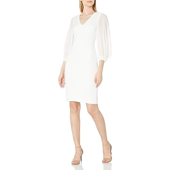 Vince Camuto Ivory Bodycon Dress Size 4 - Cocktail Dress - Picture 1 of 2